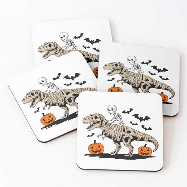 Item preview, Skeleton Rides on Mummy Dinosaur Trex Halloween designed and sold by Merch-Kitsune.