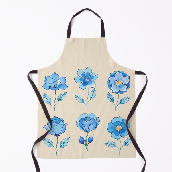 Item preview, cute little blue flowers watercolor set plant lovers designed and sold by rlav123.