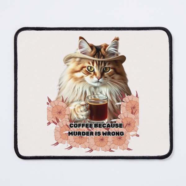 Item preview, cowboy cat with cowboy hat and a cup of coffee designed and sold by GinnyGi.