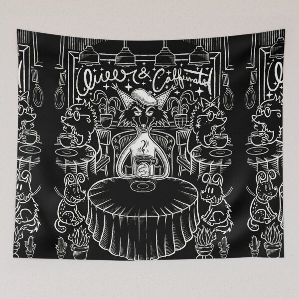 Item preview, Queer & Caffeinated  designed and sold by ArteccoShop.