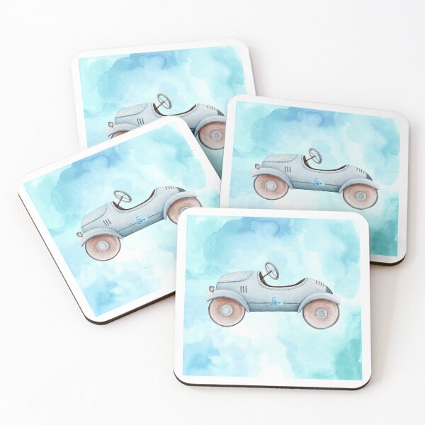 Item preview, Vintage Blue Toy Car with Number 56 - Watercolour Children’s Art designed and sold by RaiyaTees.