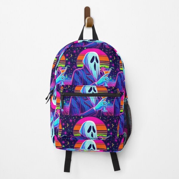 Item preview, 80’s Halloween Synthwave Ghost Drinking Mocktail designed and sold by BrianSaysDesign.