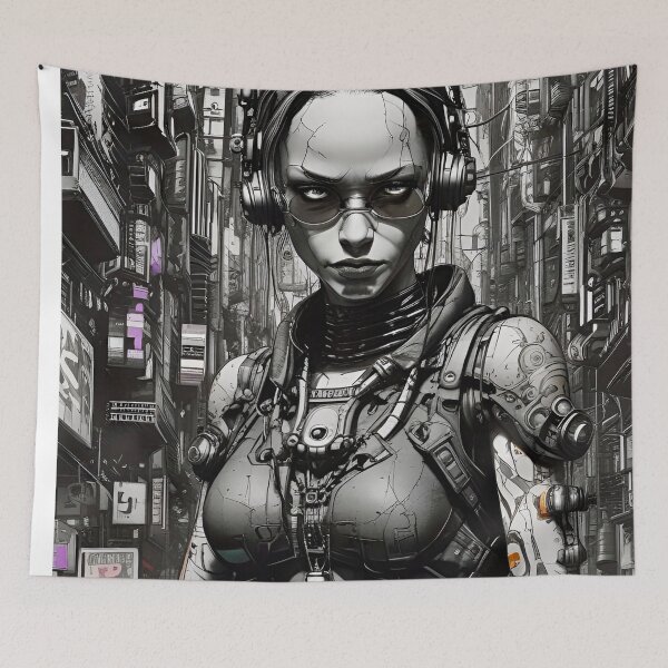 Item preview, Cyberpunk Concept Female Merc - Sci Fi Art concept designed and sold by Delerat7.