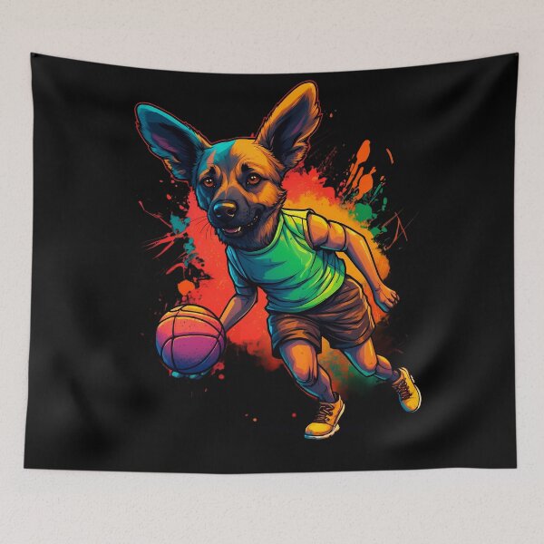 Item preview, German Sheppard dog playing basketball designed and sold by Furrifico.