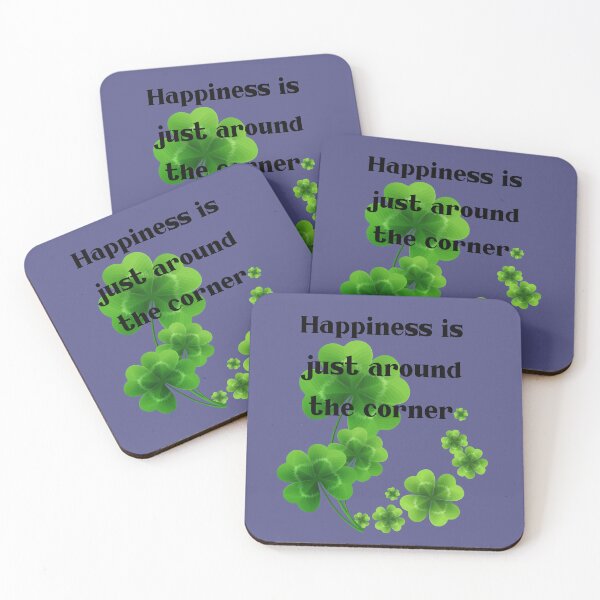 Item preview, Happiness is just around the corner, four-leaf clover designed and sold by AccessibleShop.