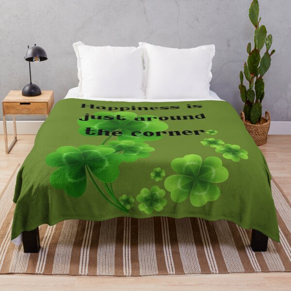 Item preview, Happiness is just around the corner, four-leaf clover designed and sold by AccessibleShop.