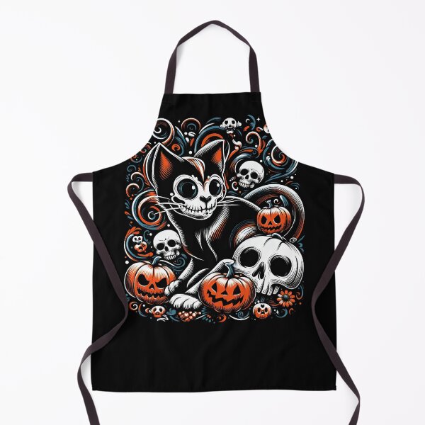 Item preview, Spooky Cat with Skulls designed and sold by Nostalgia Busters.