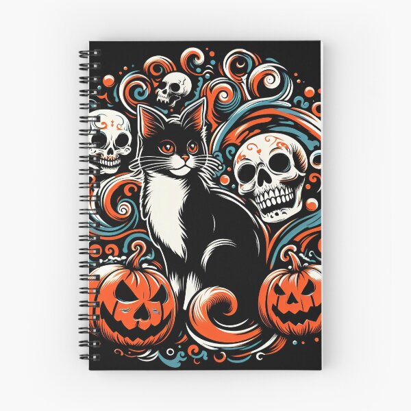 Item preview, Halloween Cat with Pumpkins designed and sold by Nostalgia Busters.