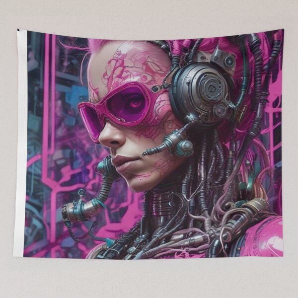 Item preview, Cyberpunk Operative in Pink - Sci Fi Art concept designed and sold by Delerat7.