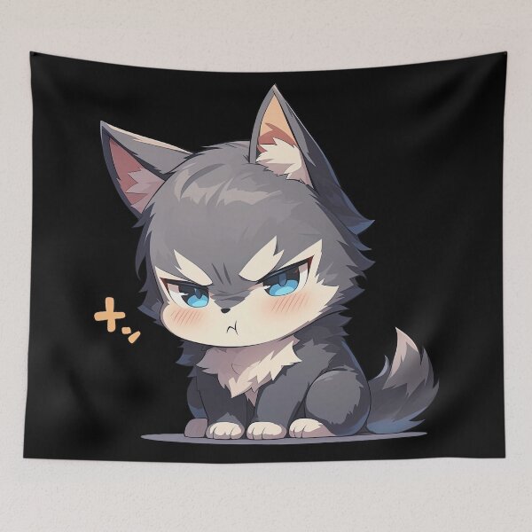 Item preview, Scowling Chibi Wolf designed and sold by A-Artistries.
