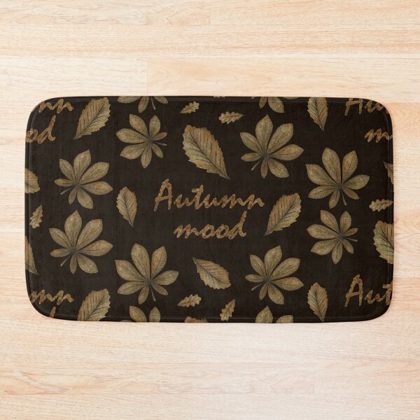 Item preview, Pattern with the inscription "Autumn mood" and autumn leaves designed and sold by Cherevan.