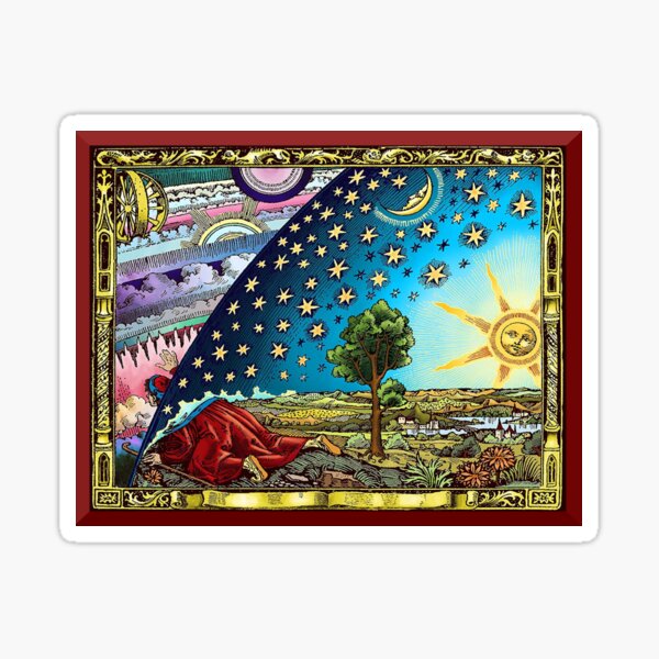 Item preview, Flammarian woodcut colorized designed and sold by cvirtue.