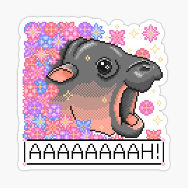 Item preview, Moo Deng Screams Amongst the Flowers designed and sold by PixelGoblin.