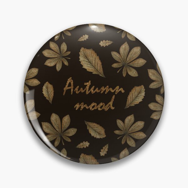 Item preview, Pattern with the inscription "Autumn mood" and autumn leaves designed and sold by Cherevan.