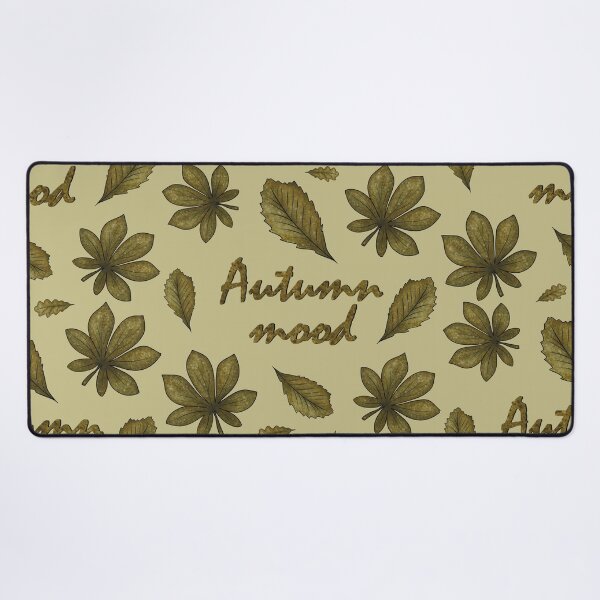Item preview, Pattern with the inscription "Autumn mood" and autumn leaves designed and sold by Cherevan.