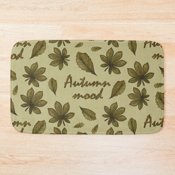 Item preview, Pattern with the inscription "Autumn mood" and autumn leaves designed and sold by Cherevan.