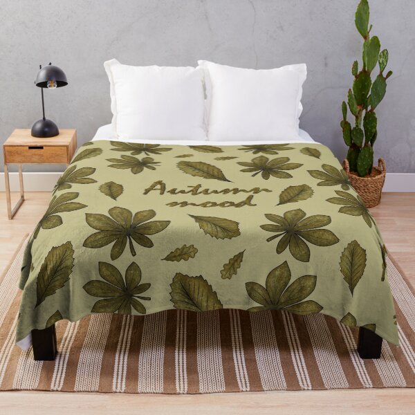 Item preview, Pattern with the inscription "Autumn mood" and autumn leaves designed and sold by Cherevan.