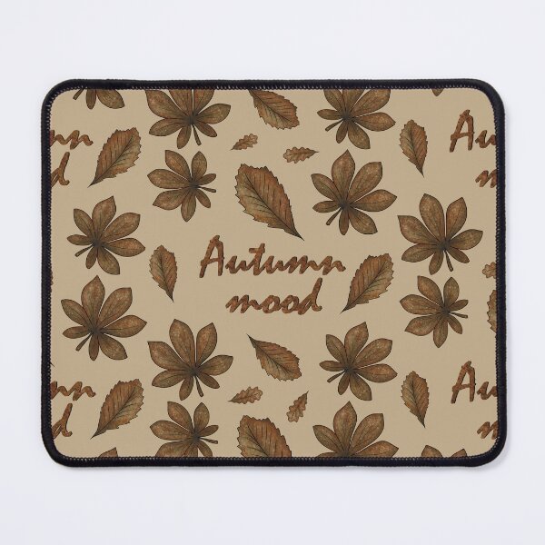 Item preview, Pattern with the inscription "Autumn mood" and autumn leaves designed and sold by Cherevan.