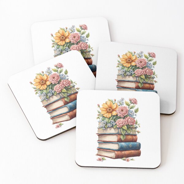 Item preview, Pointillism Floral Book Pile Watercolor designed and sold by Mechanical-Artt.