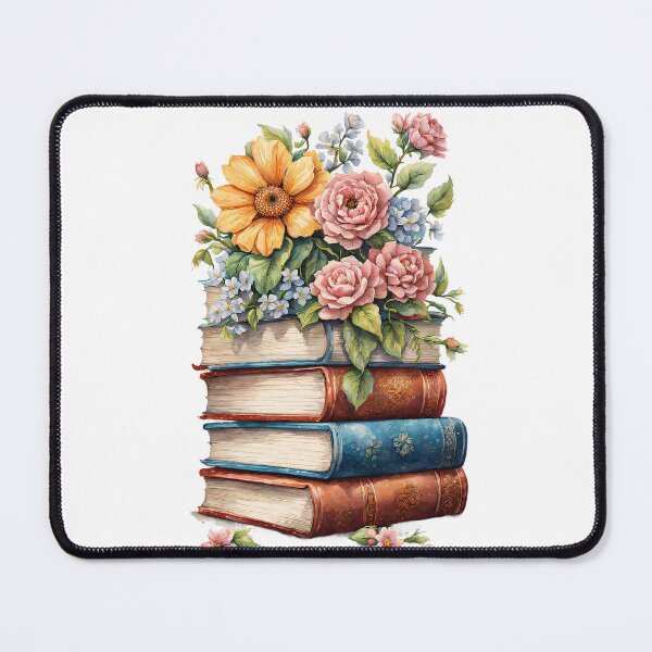 Item preview, Pointillism Floral Book Pile Watercolor designed and sold by Mechanical-Artt.