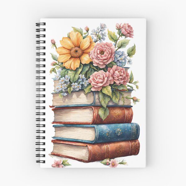 Item preview, Pointillism Floral Book Pile Watercolor designed and sold by Mechanical-Artt.