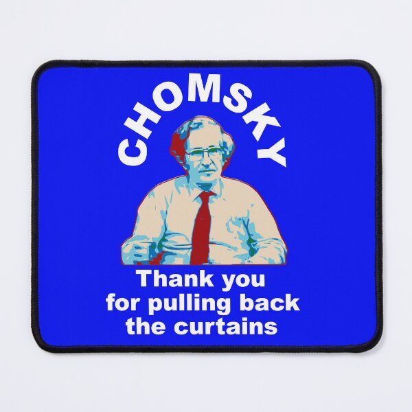 Item preview, Chomsky pulling back the curtains white lettering designed and sold by DJVYEATES.
