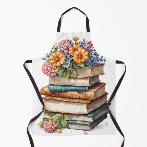 Item preview, Pointillism Floral Book Stack Watercolor Art designed and sold by Mechanical-Artt.