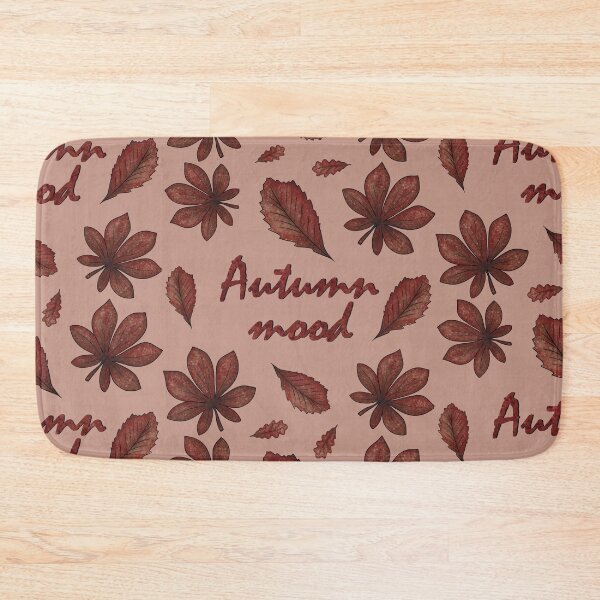 Item preview, Pattern with the inscription "Autumn mood" and autumn leaves designed and sold by Cherevan.
