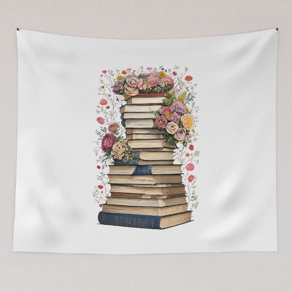 Item preview, Sfumato Floral Book Stack Watercolor Art designed and sold by Mechanical-Artt.