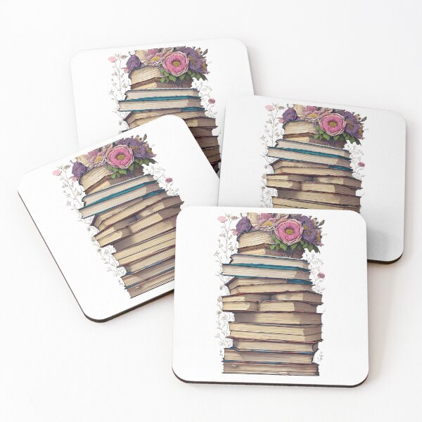 Item preview, Peaceful Sfumato Floral Book Stack Illustration designed and sold by Mechanical-Artt.