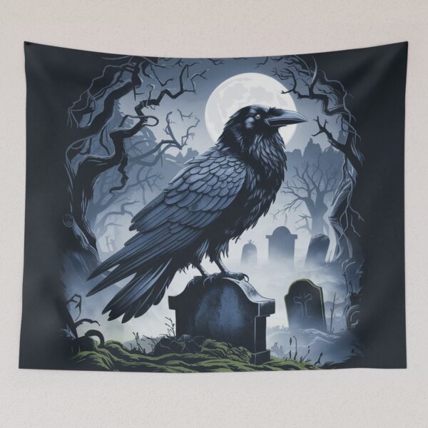 Item preview, GOTHIC RAVEN HALLOWEEN GRAPHIC DESIGN  designed and sold by YourTrendyTees.
