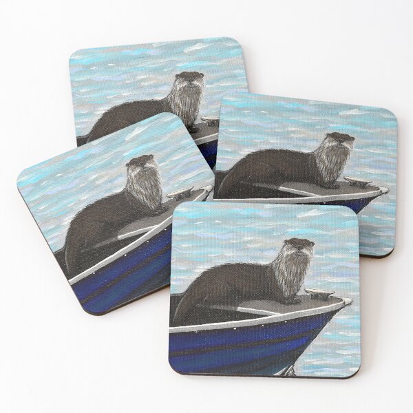 Item preview, Otter on a Boat Painting designed and sold by Art by Kirsten Sneath.