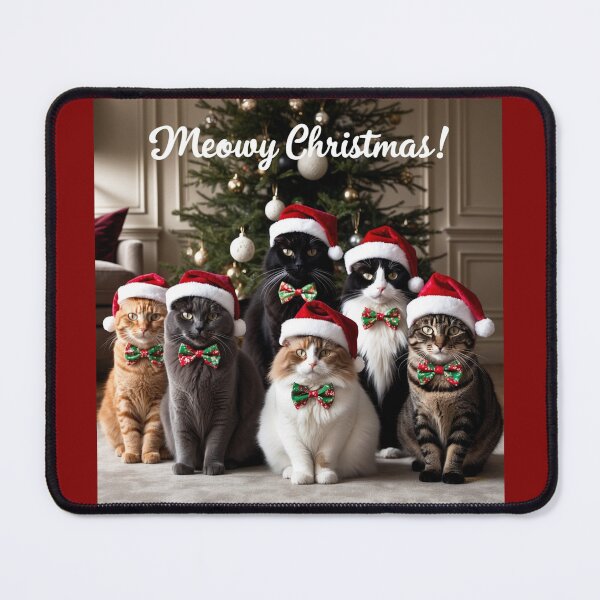 Item preview, 6 Kittys wishing you a Meowy Christmas! designed and sold by BrenBub.