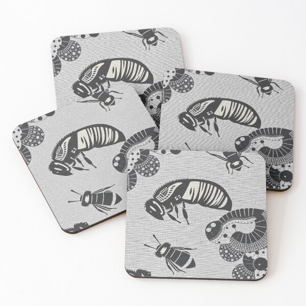 Item preview,  Gray and Black Hive Printed Textile Pattern designed and sold by hjian8219.