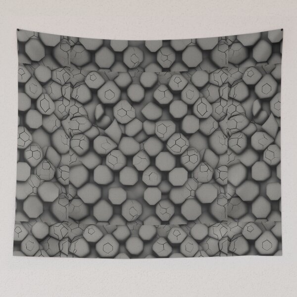 Item preview,  Gray and Black Hive Printed Textile Pattern designed and sold by hjian8219.