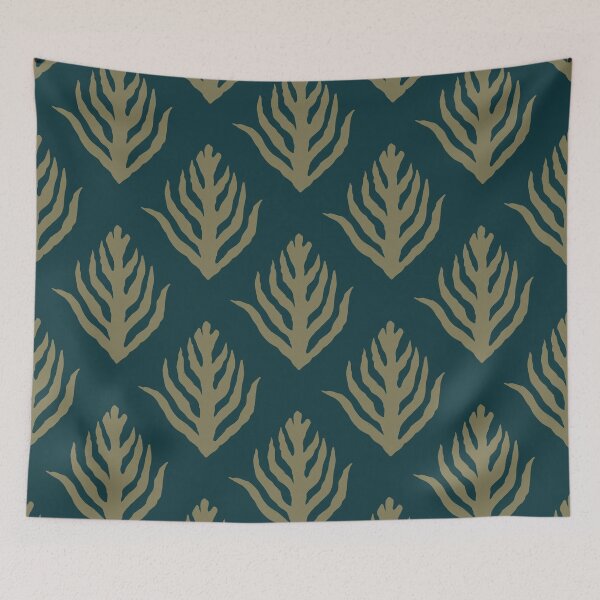 Item preview, Big leaf fern on midnight blue designed and sold by aysegulkacar.