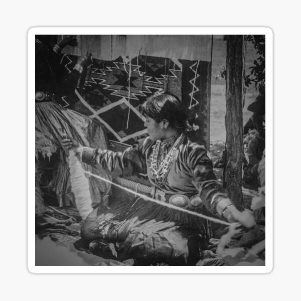 Item preview, Navajo girl spinning yarn 1912 designed and sold by lobodelnoir.
