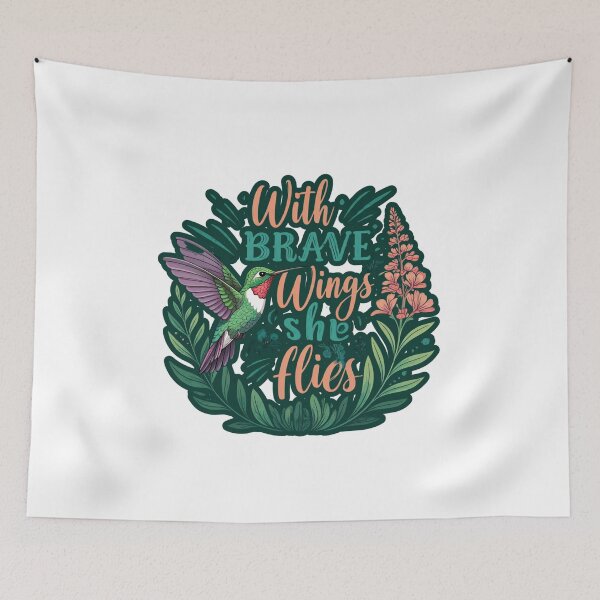 Item preview, With brave wings she flies | humming bird designed and sold by FitEnvy.