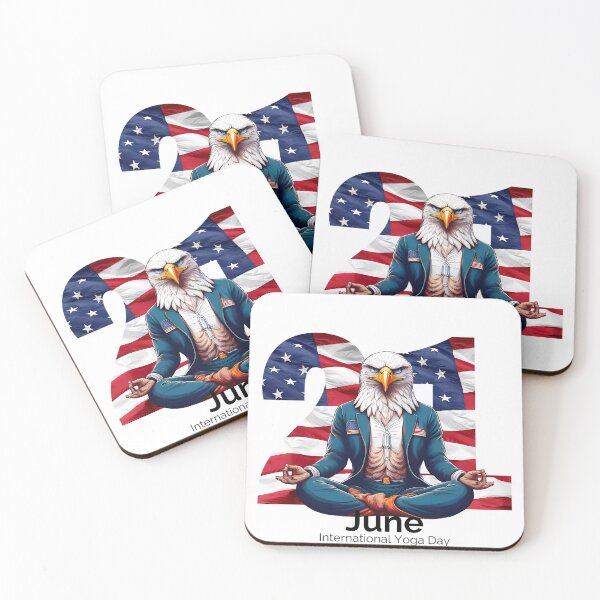 Item preview, A bald eagle doing yoga on June 21 (international yoga day) designed and sold by kofhearts.