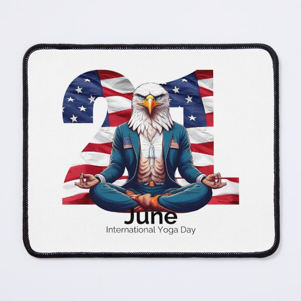 Item preview, A bald eagle doing yoga on June 21 (international yoga day) designed and sold by kofhearts.