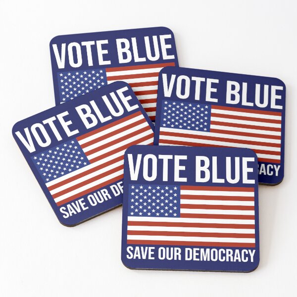 Item preview, Vote blue flag design with white text  designed and sold by Rachel the Artist .