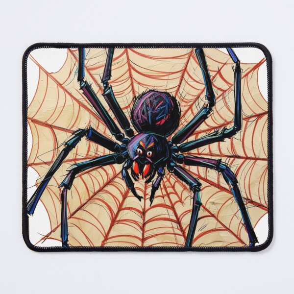 Item preview, A spider with a red and blue body is sitting in a web designed and sold by PWDigitalArt.