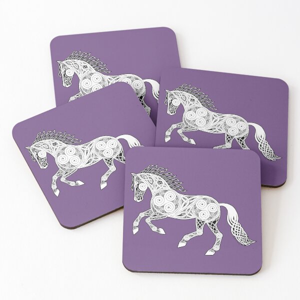 Item preview, Cantering Celtic Horse in Black and White designed and sold by DappledMoon.