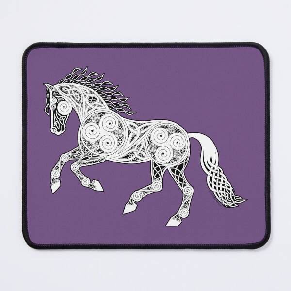 Item preview, Cantering Celtic Horse in Black and White designed and sold by DappledMoon.