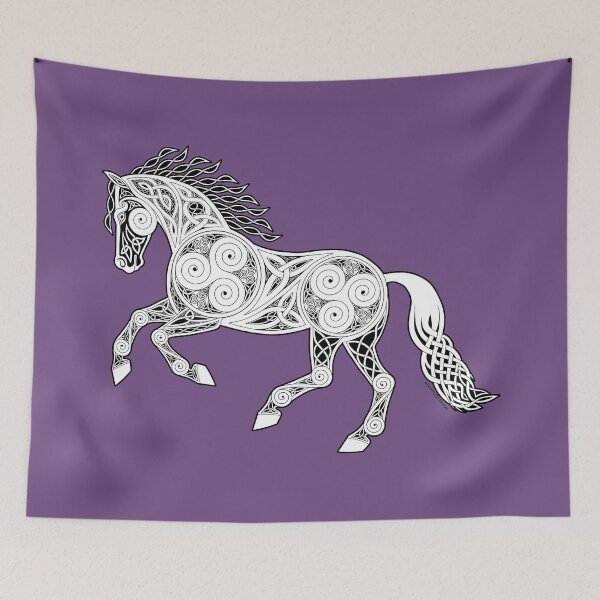 Item preview, Cantering Celtic Horse in Black and White designed and sold by DappledMoon.