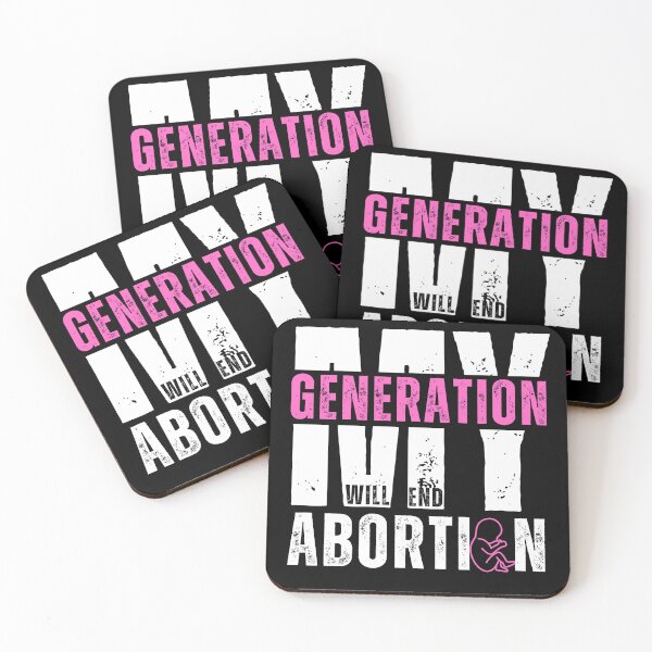 Item preview, My Generation Will End Abortion - baby pink on black designed and sold by Church And State.