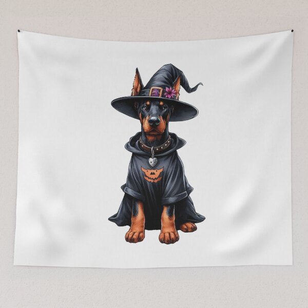 Item preview, Dobermann Dog Halloween designed and sold by doodIllustrate.