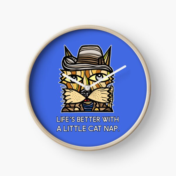 "Life's Better with a Little Cat Nap." Clock