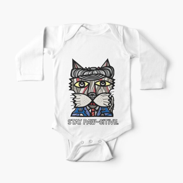 "Stay Paw-sitive" Long Sleeve Baby One-Piece