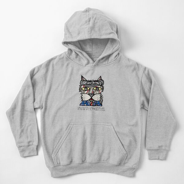 "Stay Paw-sitive" Kids Pullover Hoodie